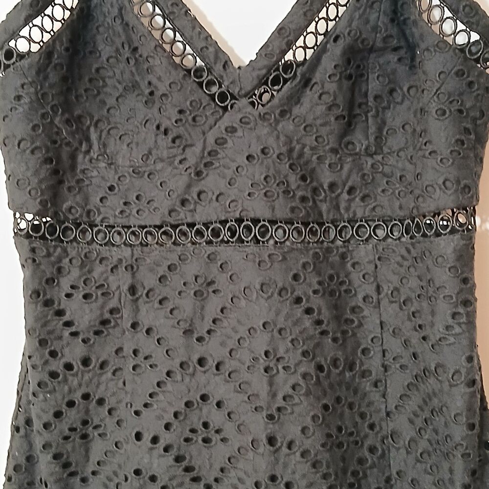 Bardot Sofia Womens Size 8/M Black Eyelet Lace Embroidered Cocktail Party Dress - Picture 5 of 14